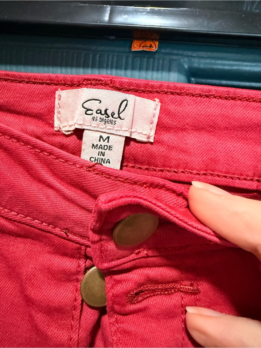 easel Women's Red Ankle Jeans